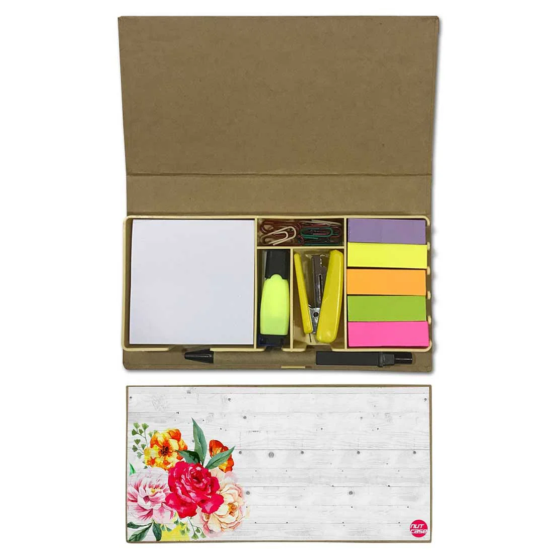 Stationery Kit Desk Organizer Memo Notepad - Vintage Floral