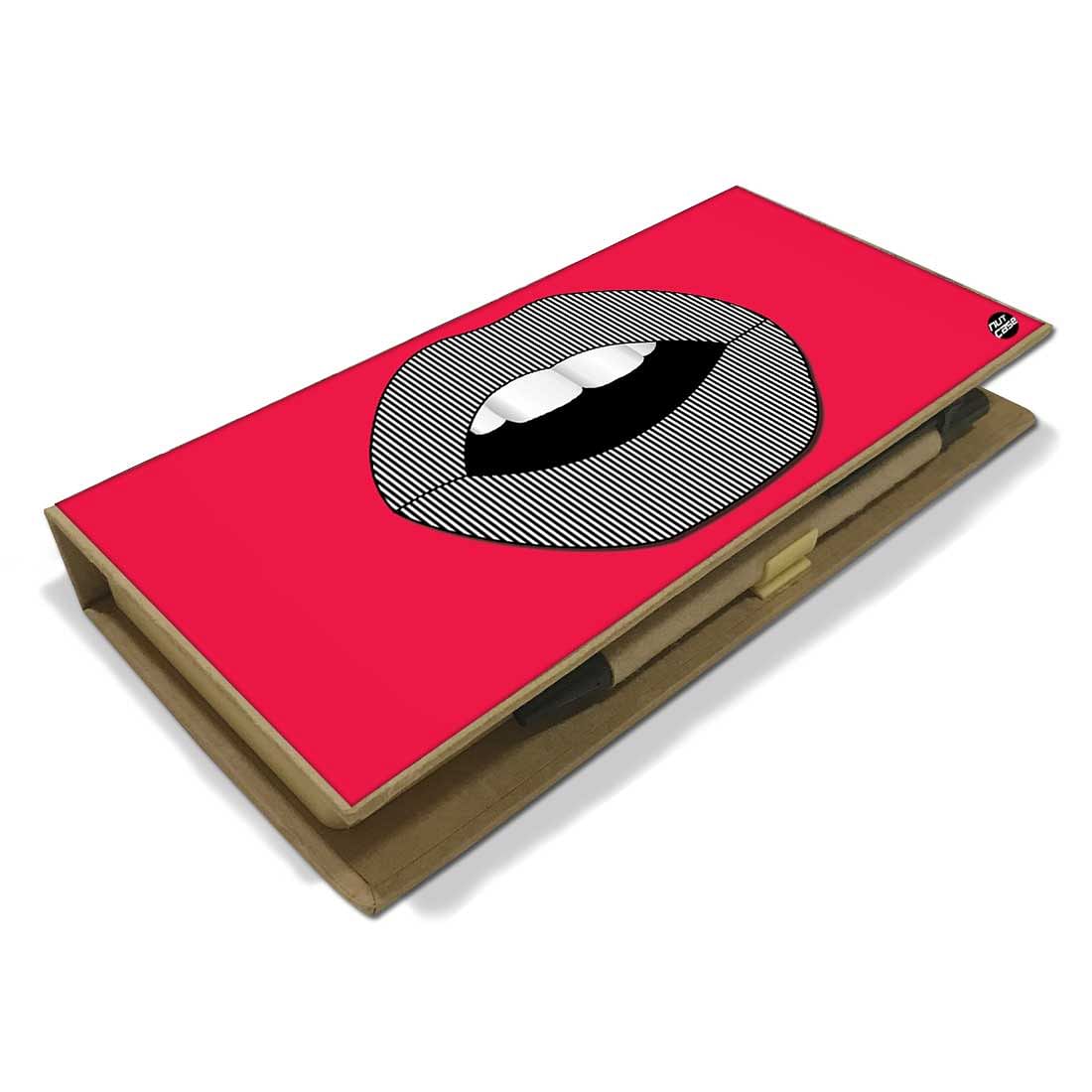 Stationery Kit Desk Organizer Memo Notepad - Lips - Image 3