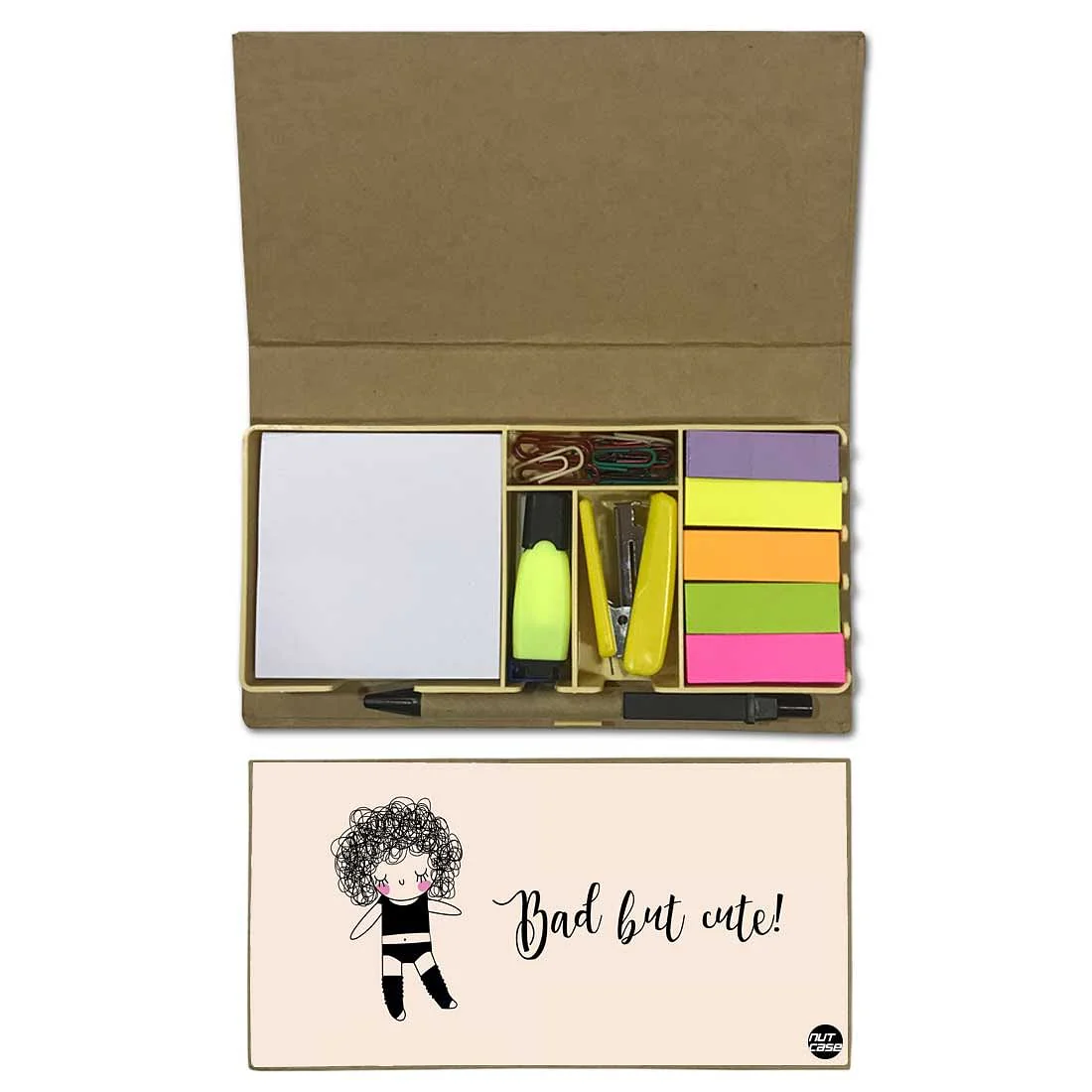 Stationery Kit Desk Organizer Memo Notepad - Bad But Cute