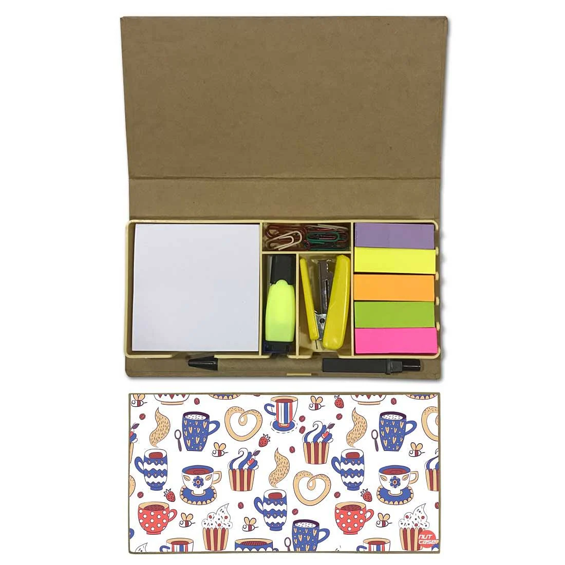 Stationery Kit Desk Organizer Memo Notepad - Cuppa Coffee