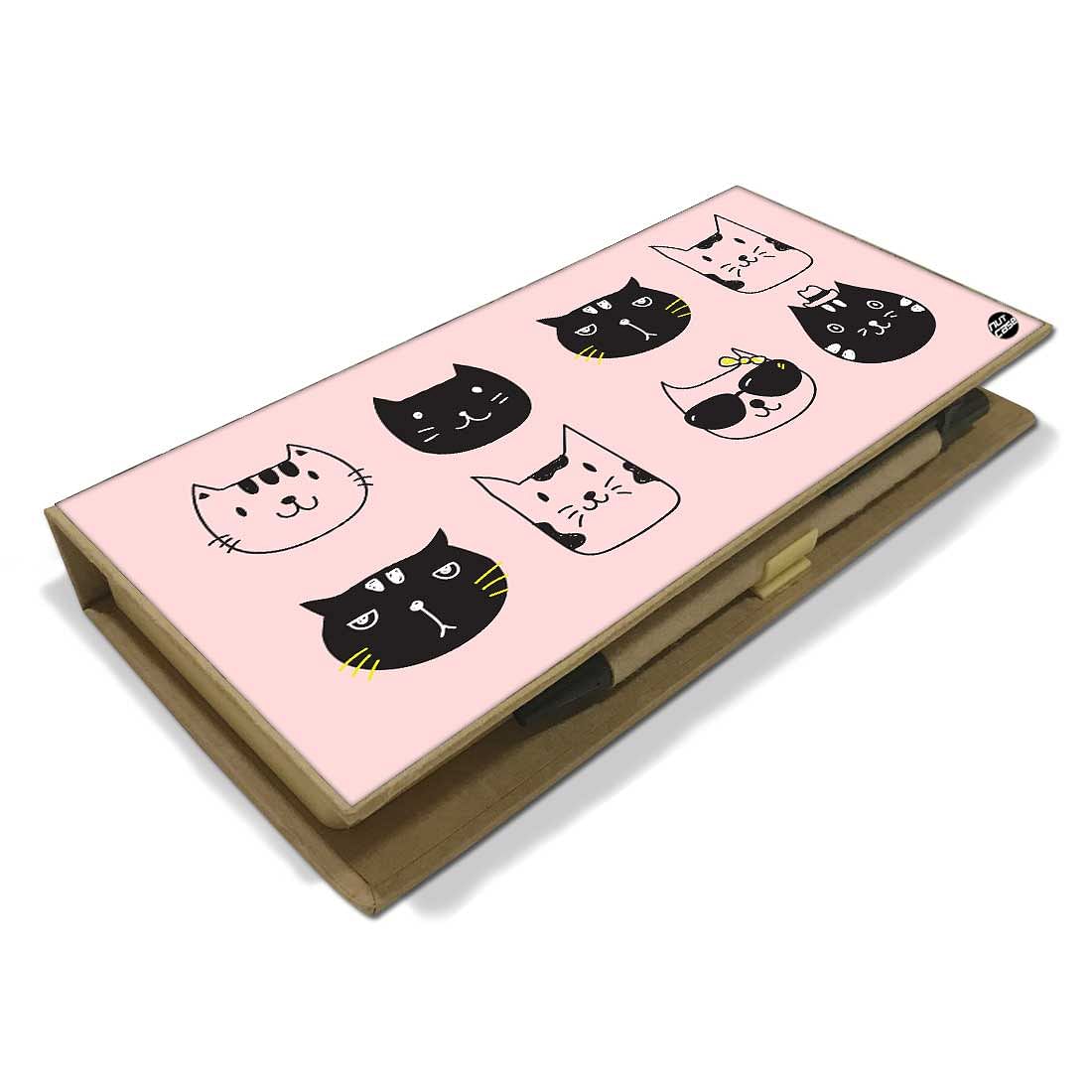 Stationery Kit Desk Organizer Memo Notepad - Cute Cats Kitty - Image 3