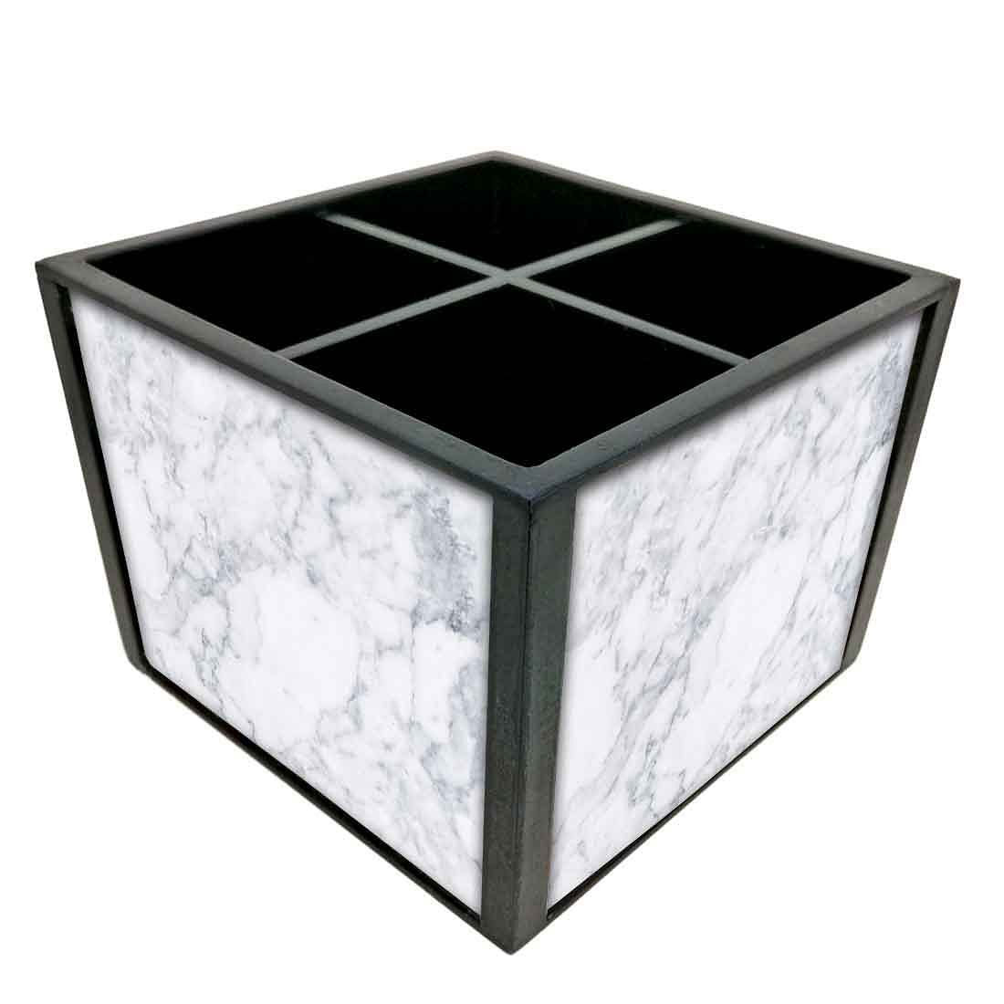 Cutlery Stand Holder for Dining Table Organizer - White Marble - Image 5