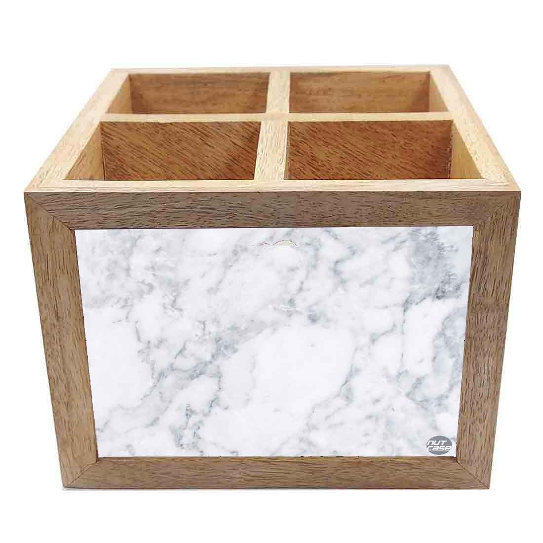 Cutlery Stand Holder for Dining Table Organizer - White Marble - Image 7