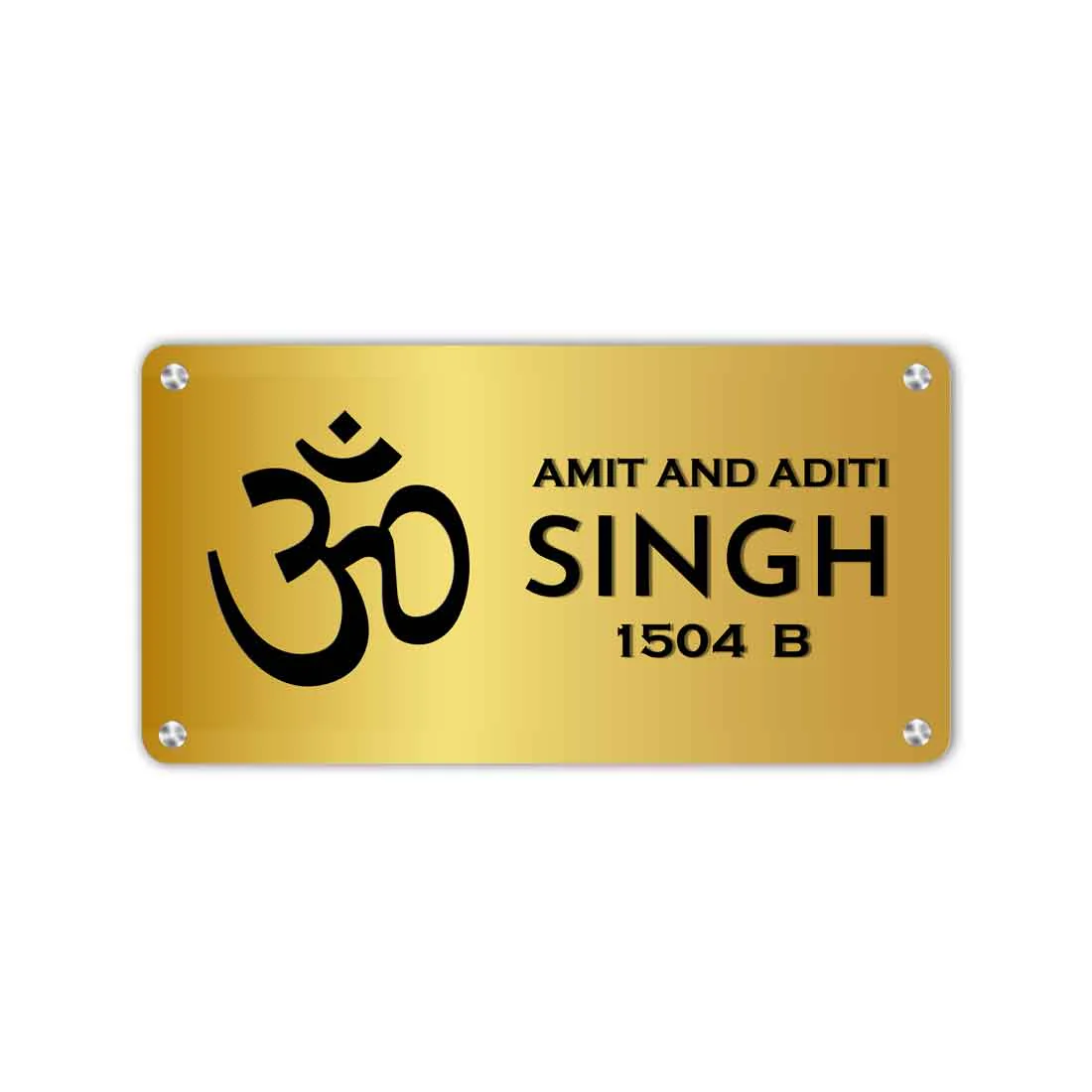 OM Name Plate for Home Entrance God House Nameplates with “ॐ” in Golden & Silver-16x7” - Image 3