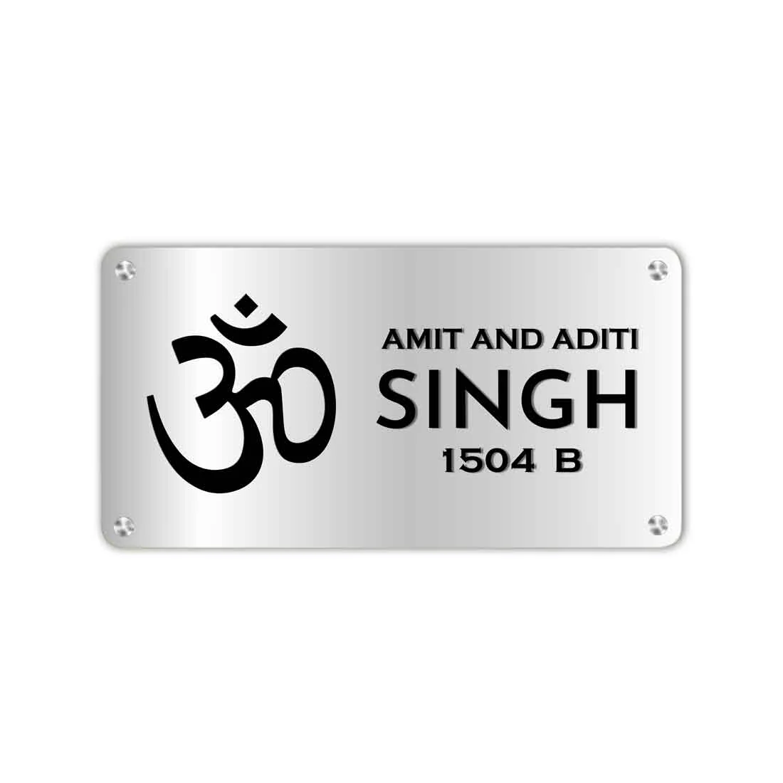 OM Name Plate for Home Entrance God House Nameplates with “ॐ” in Golden & Silver-16x7” - Image 5