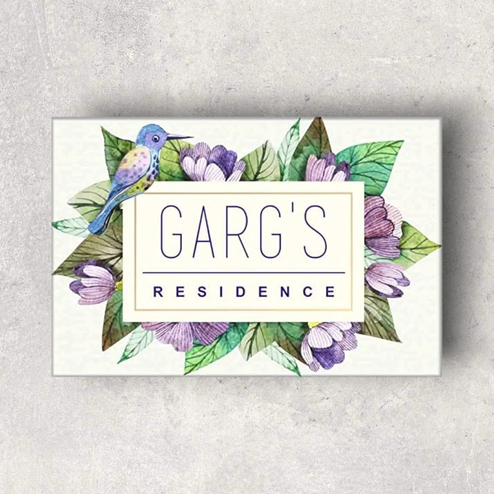 Customized Creative Door Nameplate - Bird Flower