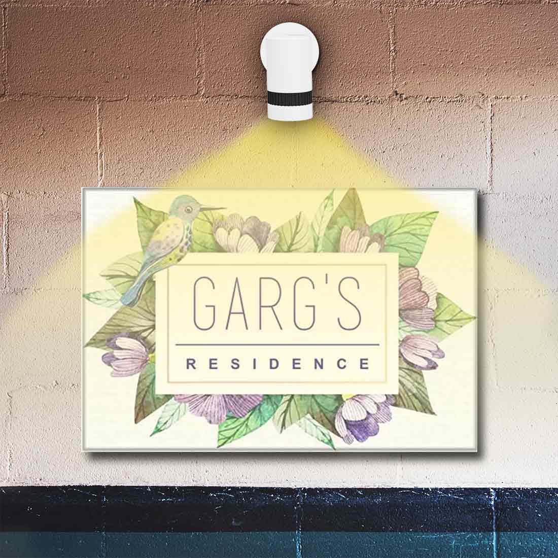 Customized Creative Door Nameplate - Bird Flower - Image 2