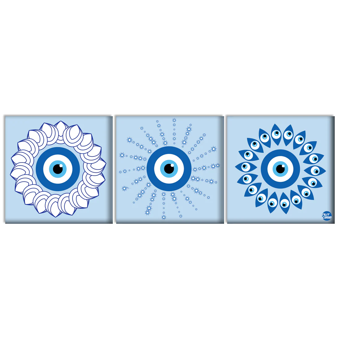 Decorative Wall Art Décor for Bedroom Dining Area Set of 3 - Evil Eye Protector