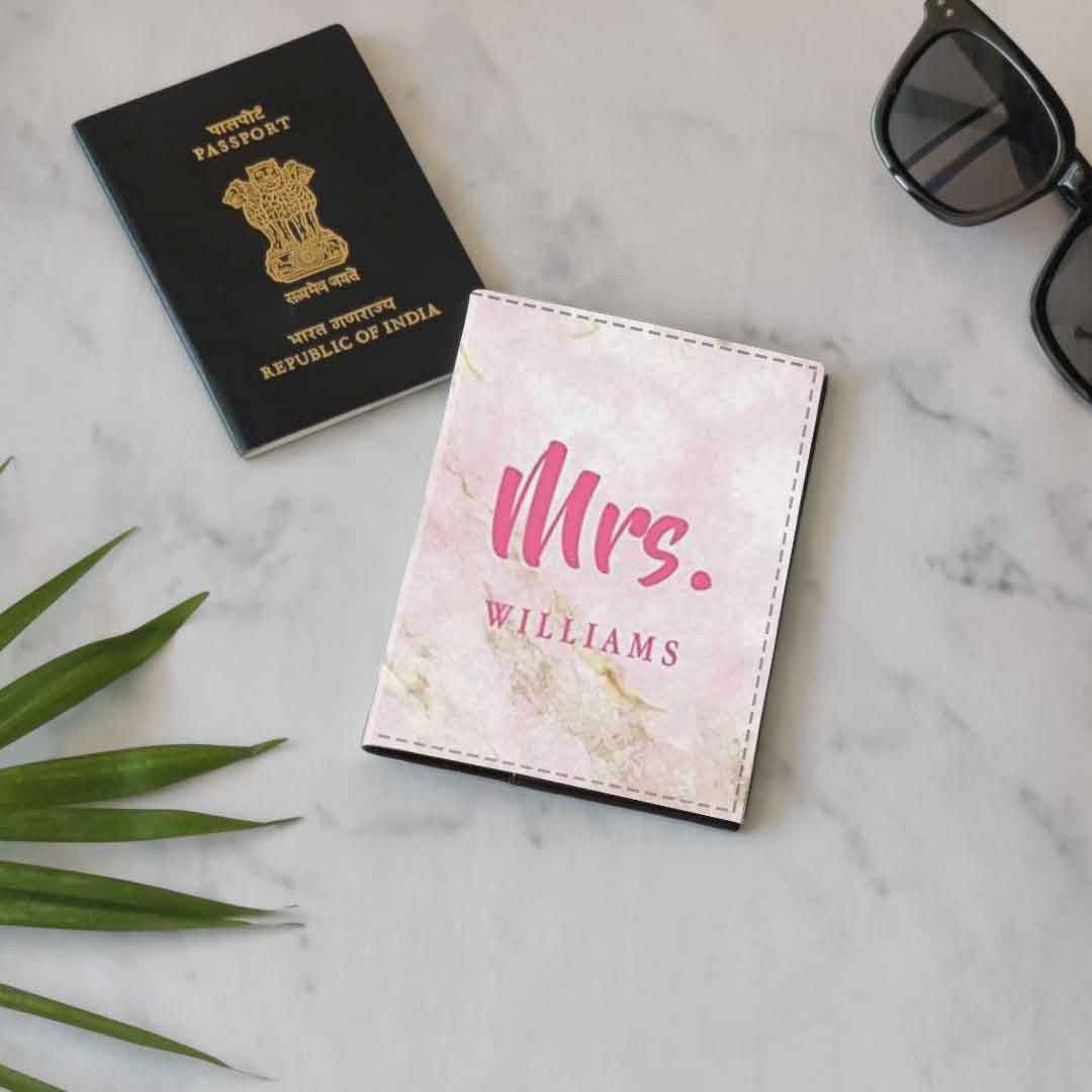 Nutcase Customized Passport Covers for Couple Travel Document Holder for Men Women-Pink Marble - Image 6