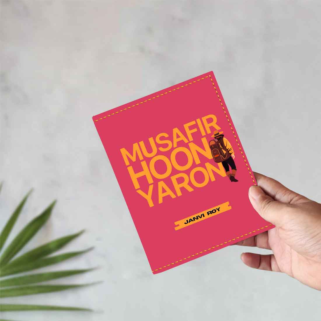 Passport Cover for Guys Faux Leather Custom Covers for Passports - Musafir Hoon - Image 3