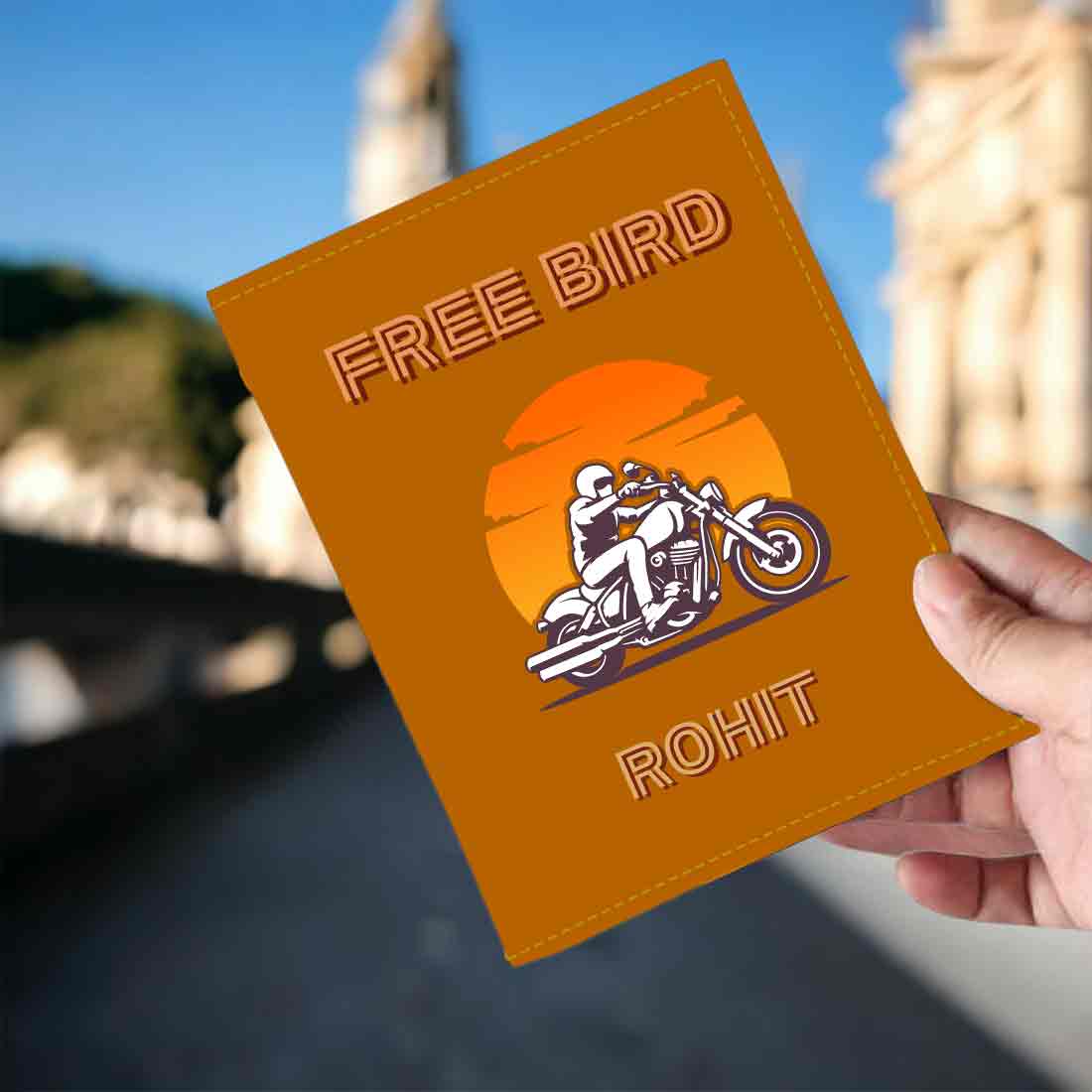 Passport Cover for Men Vegan Leather Custom Cases for Passports - Free Bird - Image 2