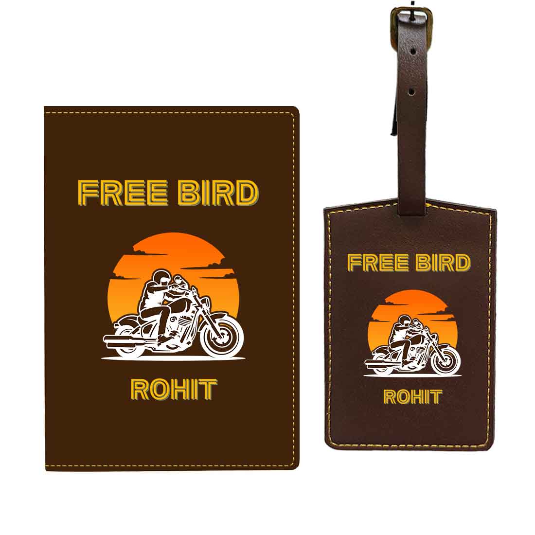 Passport Cover for Men Vegan Leather Custom Cases for Passports - Free Bird - Image 36