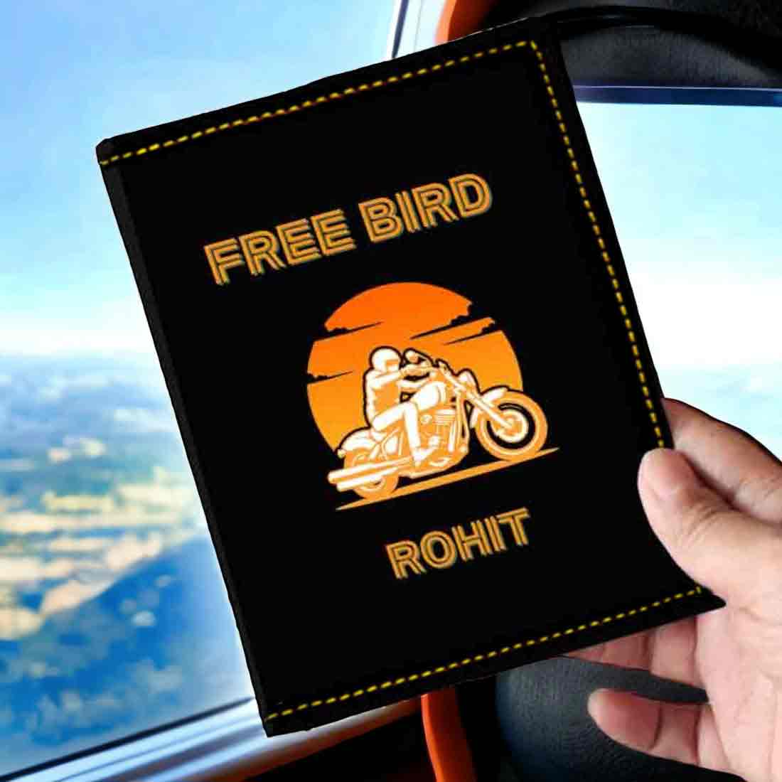 Passport Cover for Men Vegan Leather Custom Cases for Passports - Free Bird - Image 6