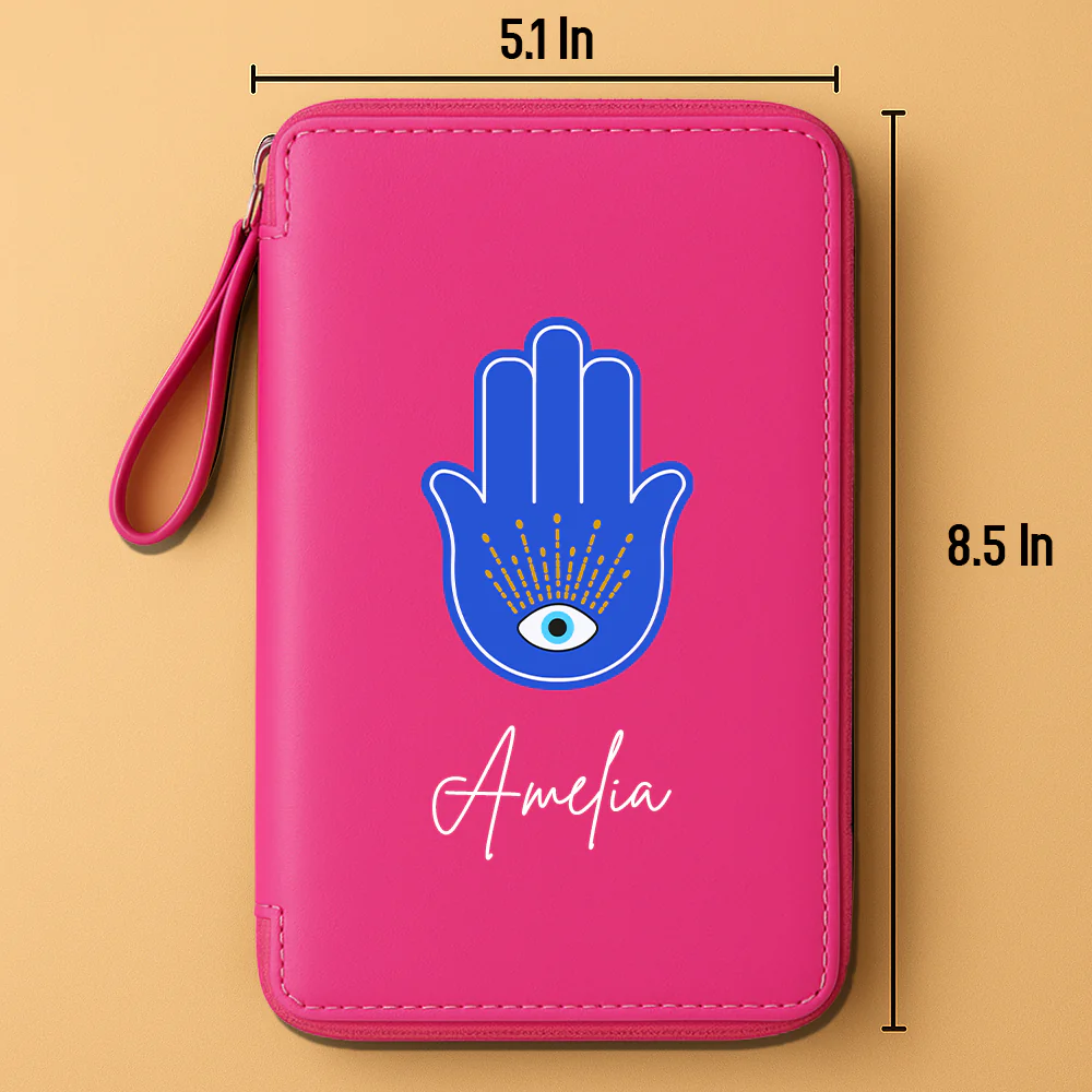 Passport Cover Personalised with Name Faux Leather Travel Wallet & Luggage Tag Set - Image 15