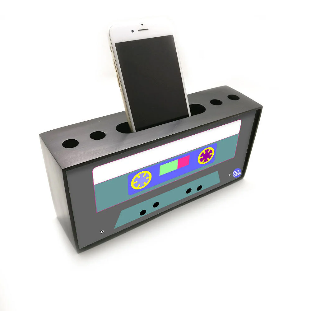 Mobile Phone Holder Pen Desk Organizer for Office Use - Cassette Music - Image 2
