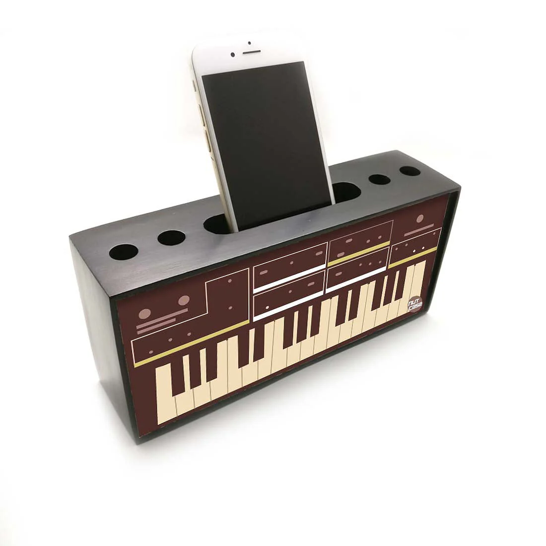 Pen Mobile Stand Holder Desk Organizer - Retro Keyboard - Image 2