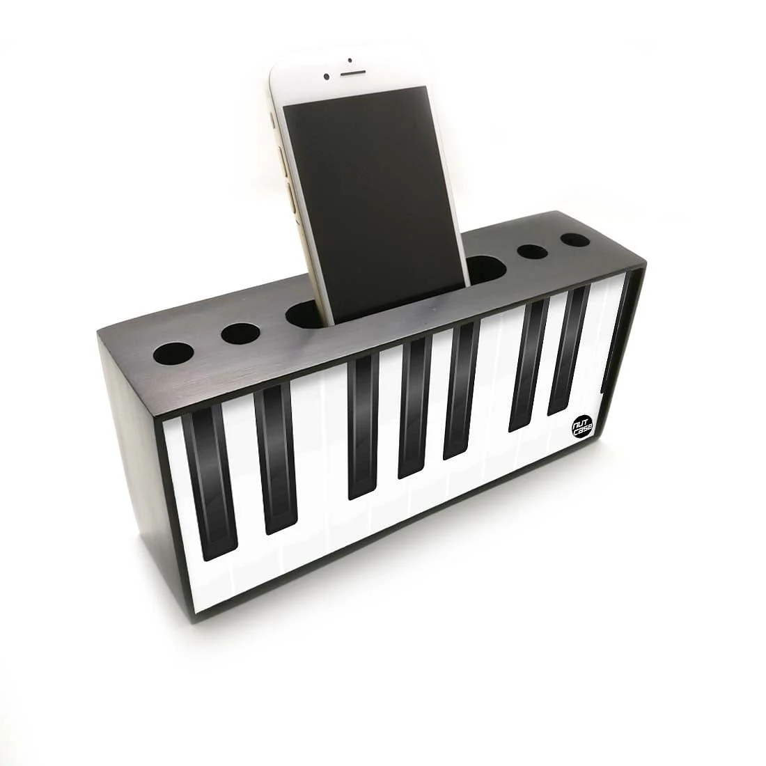 Pen Mobile Stand Holder Desk Organizer - White Piano - Image 2