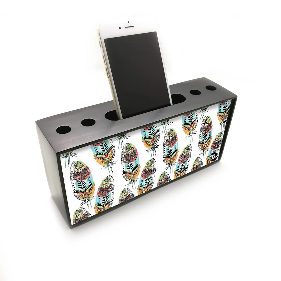 Pen Mobile Stand Holder Desk Organizer - Feather White - Image 2