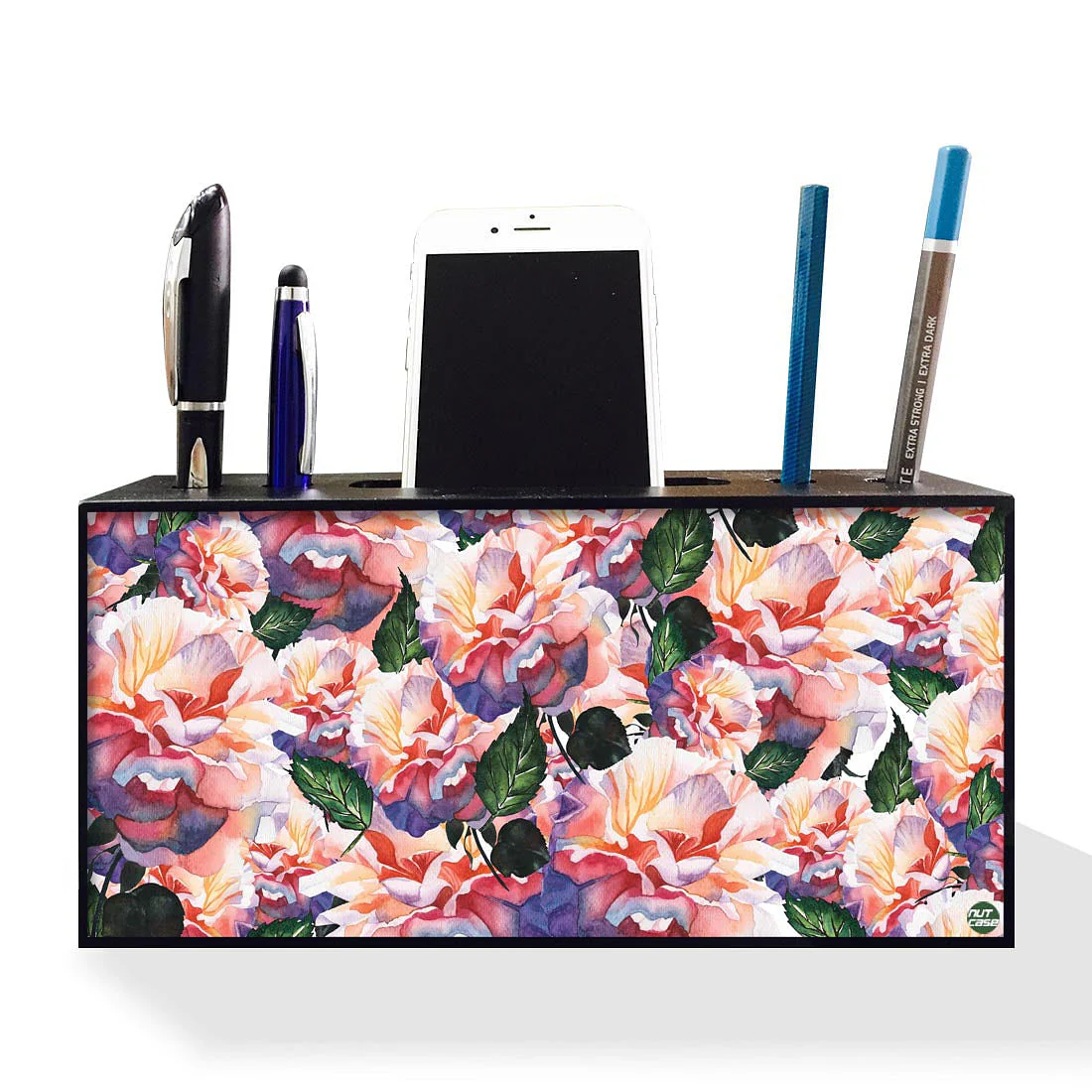 Pen Mobile Stand Holder Desk Organizer - Pink Rose