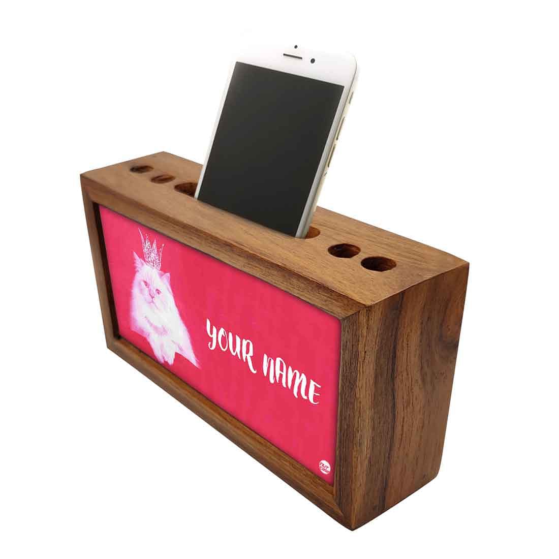 Custom Wooden Desk Organiser - Cute Cat - Image 3