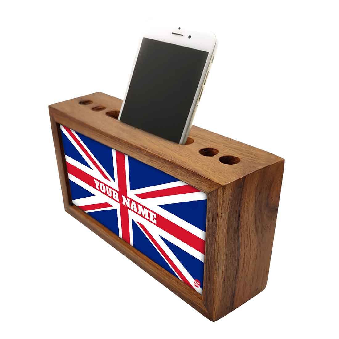 Customized Wood desk organizer - British Flag - Image 3
