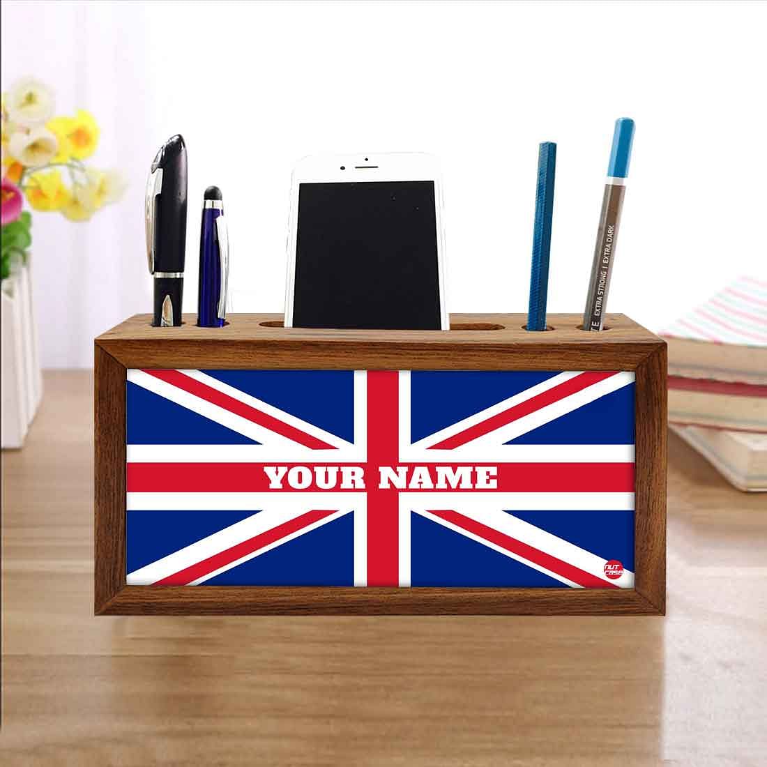 Customized Wood desk organizer - British Flag - Image 4