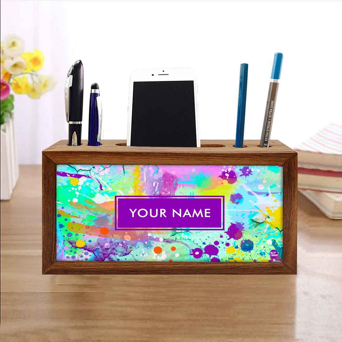 Customized Wooden pencil organizer - Watercolor - Image 4