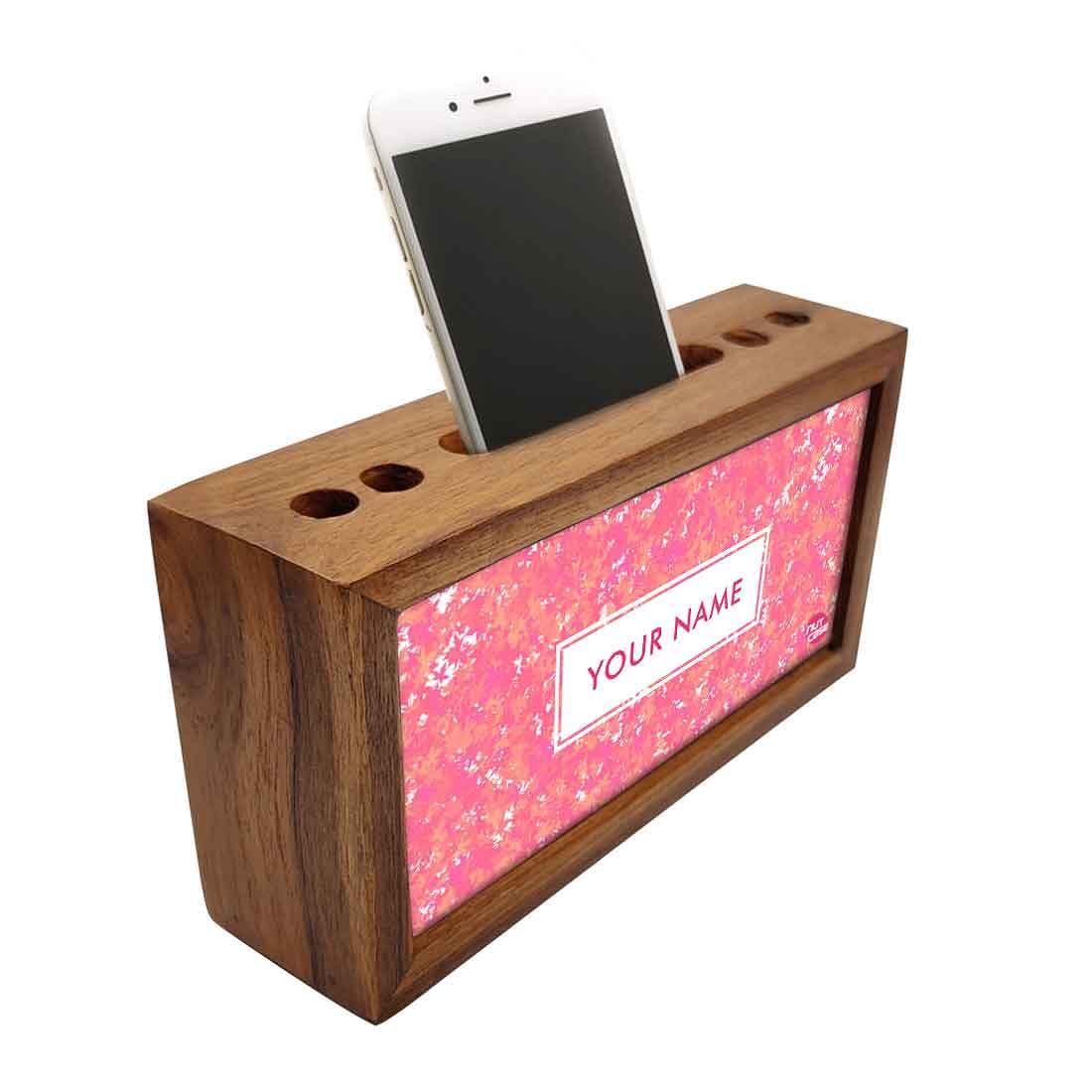 Custom Wooden desk organizer tray - Pink - Image 2
