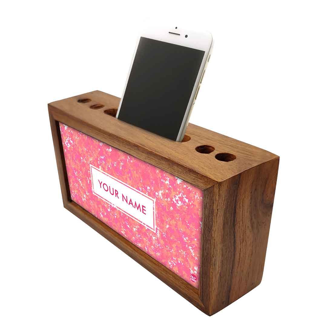 Custom Wooden desk organizer tray - Pink - Image 3