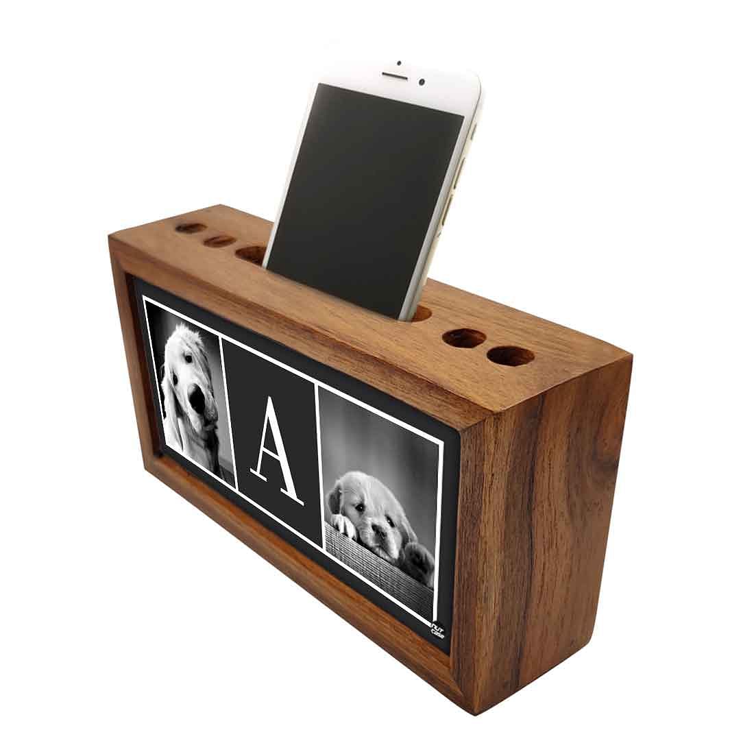 Customized Wood desk top organizer - Cute Dog - Image 3