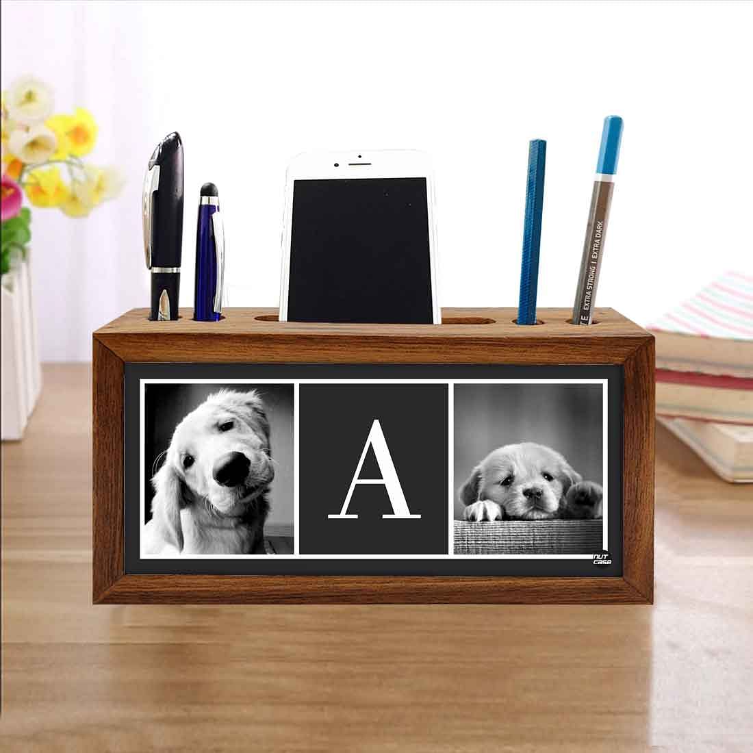 Customized Wood desk top organizer - Cute Dog - Image 4