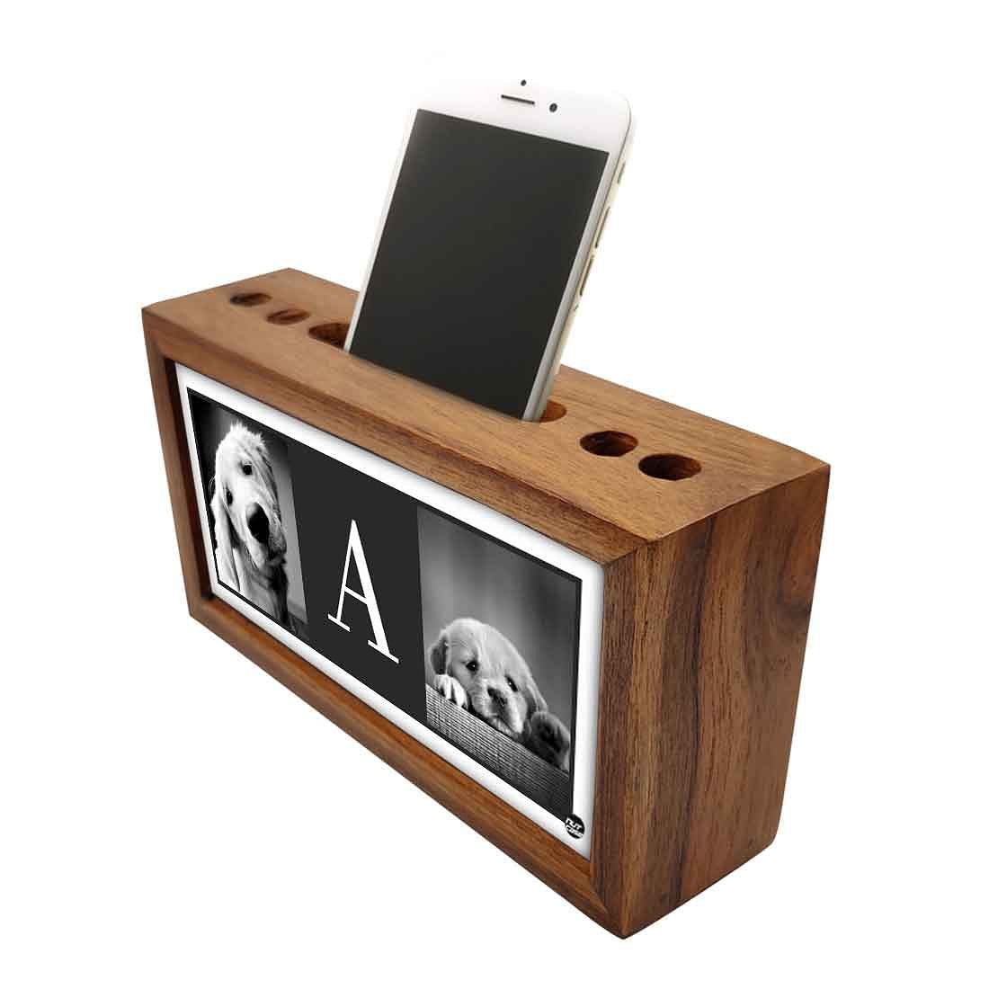 Custom Wood desktop organizer shelf - Dog - Image 3