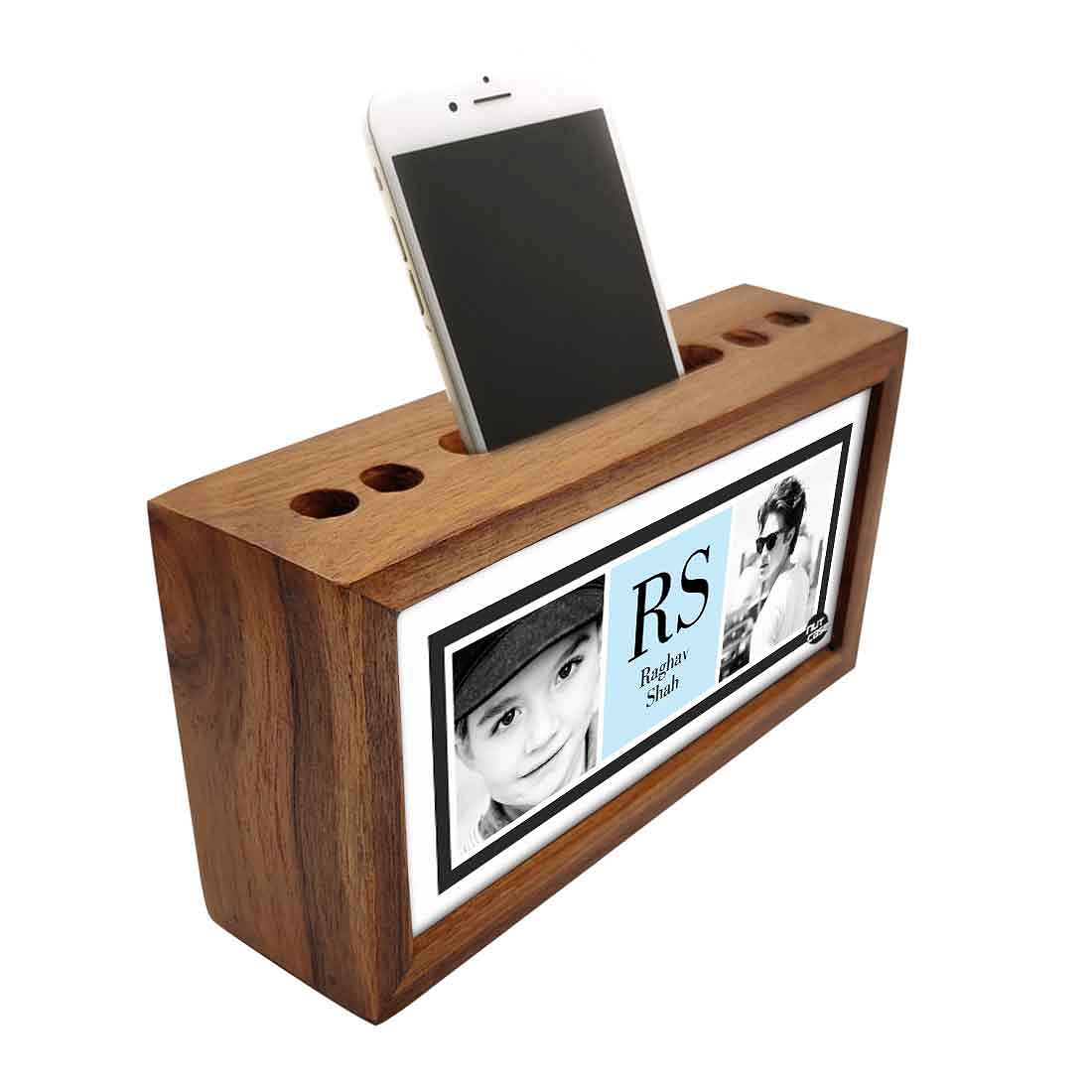 Personalized personalized Wood desk organizer - Add Your Text - Boy - Image 2