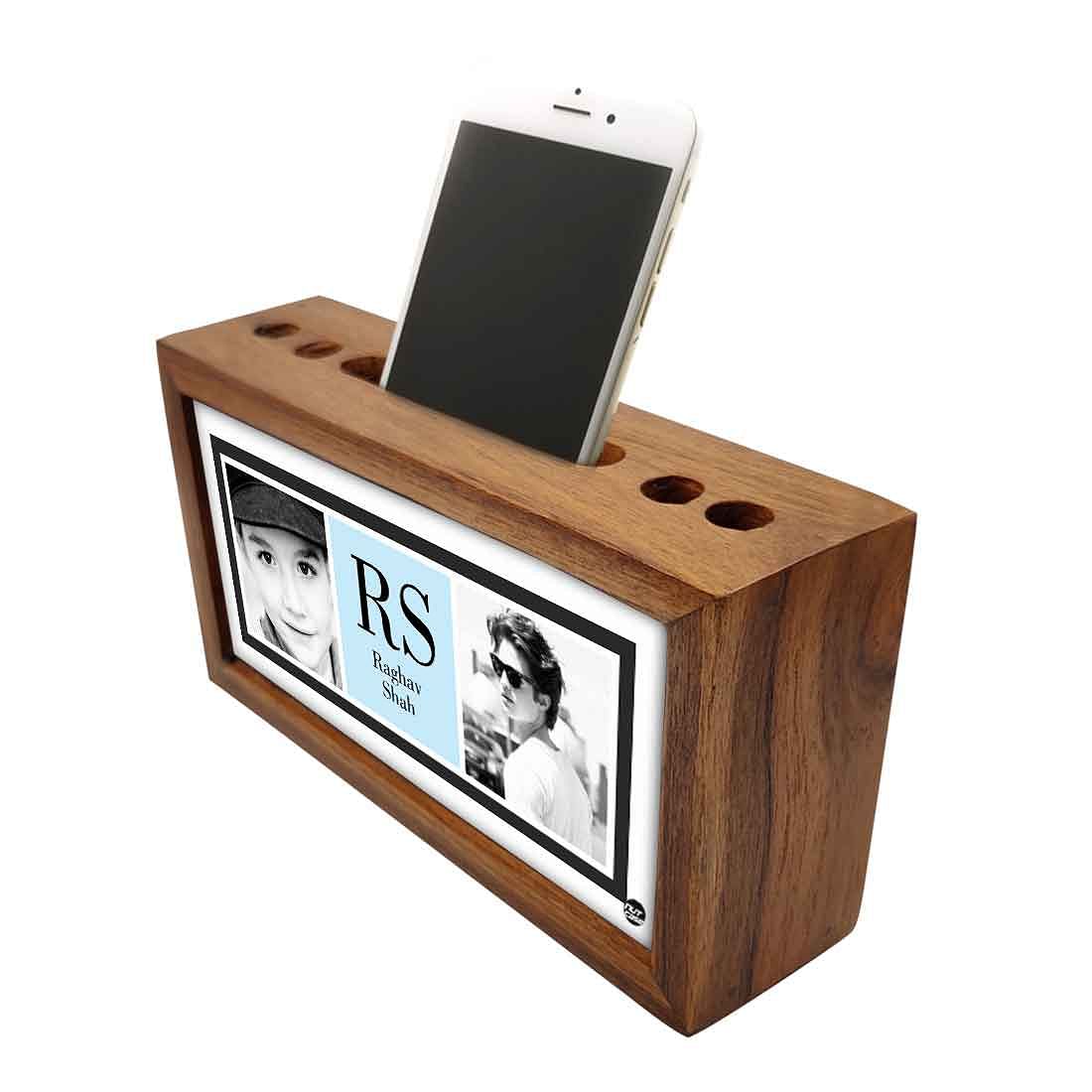 Personalized personalized Wood desk organizer - Add Your Text - Boy - Image 3