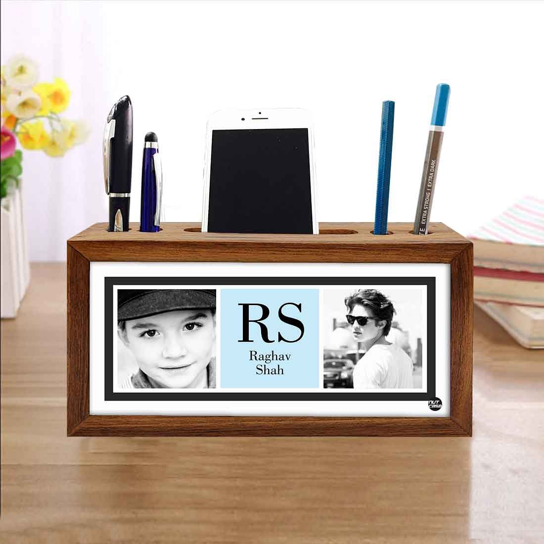 Personalized personalized Wood desk organizer - Add Your Text - Boy - Image 4