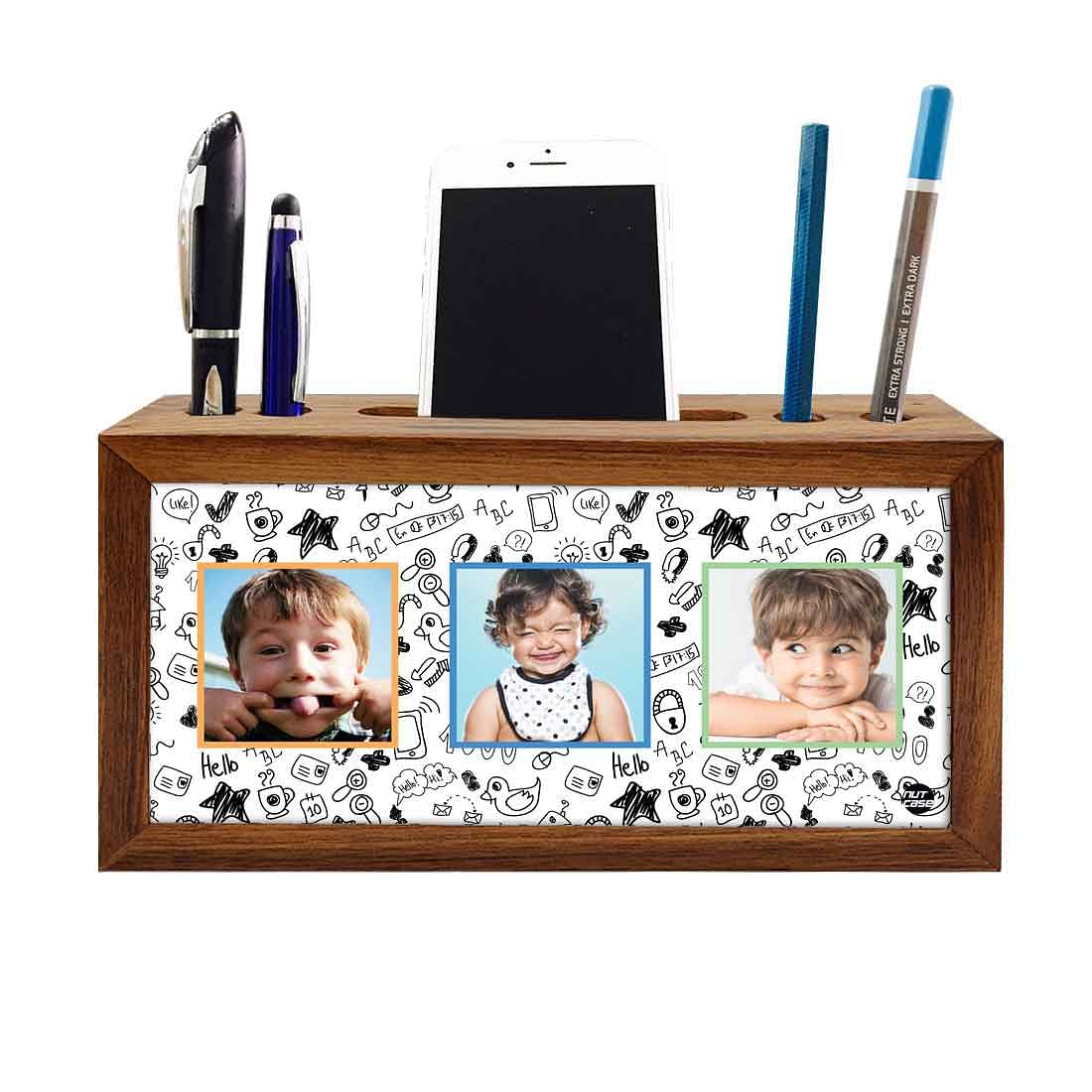 Customized Wooden Stationery Organiser - Add Your Picture