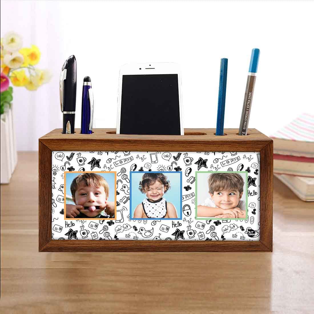 Customized Wooden Stationery Organiser - Add Your Picture - Image 4