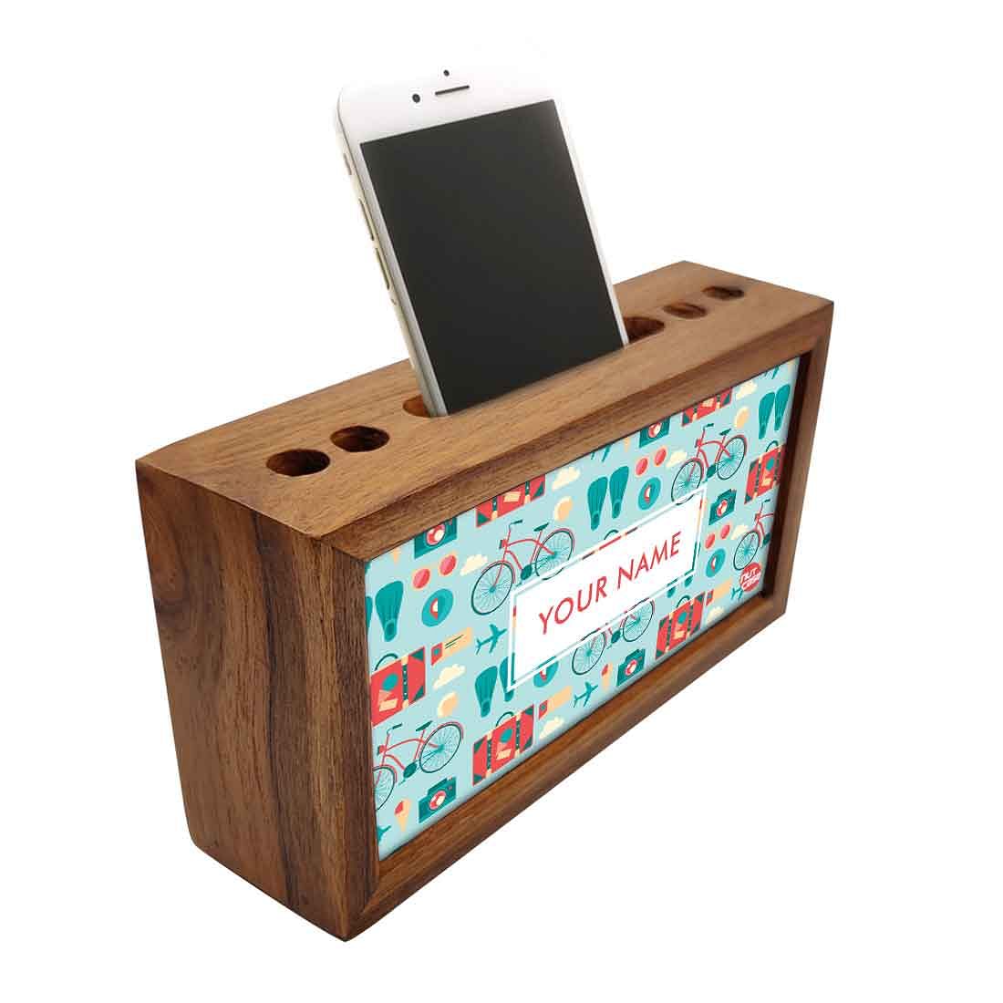 Personalized Wooden desk organizer - Cycle - Image 2