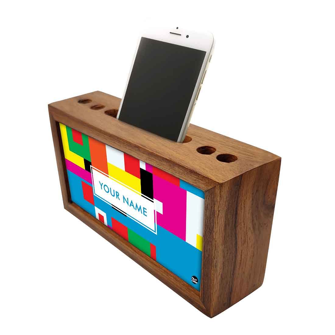 Personalized Wooden desk organizer tray - Blocks of Color - Image 3