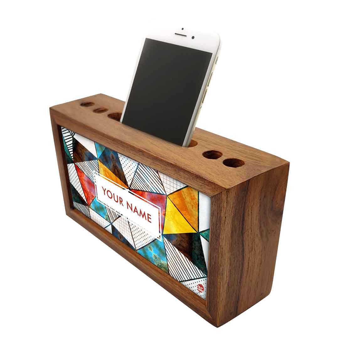 Custom-Made Wood desktop organizer shelf - Stained Glass - Image 3