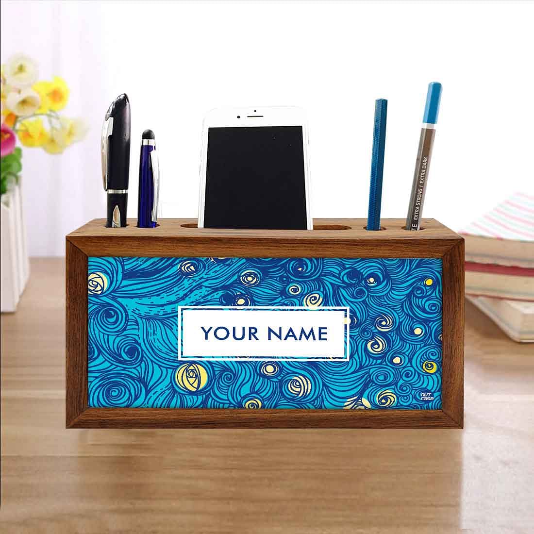 Customized Wooden Pen Stand for Office - Starry Starry Night - Image 4