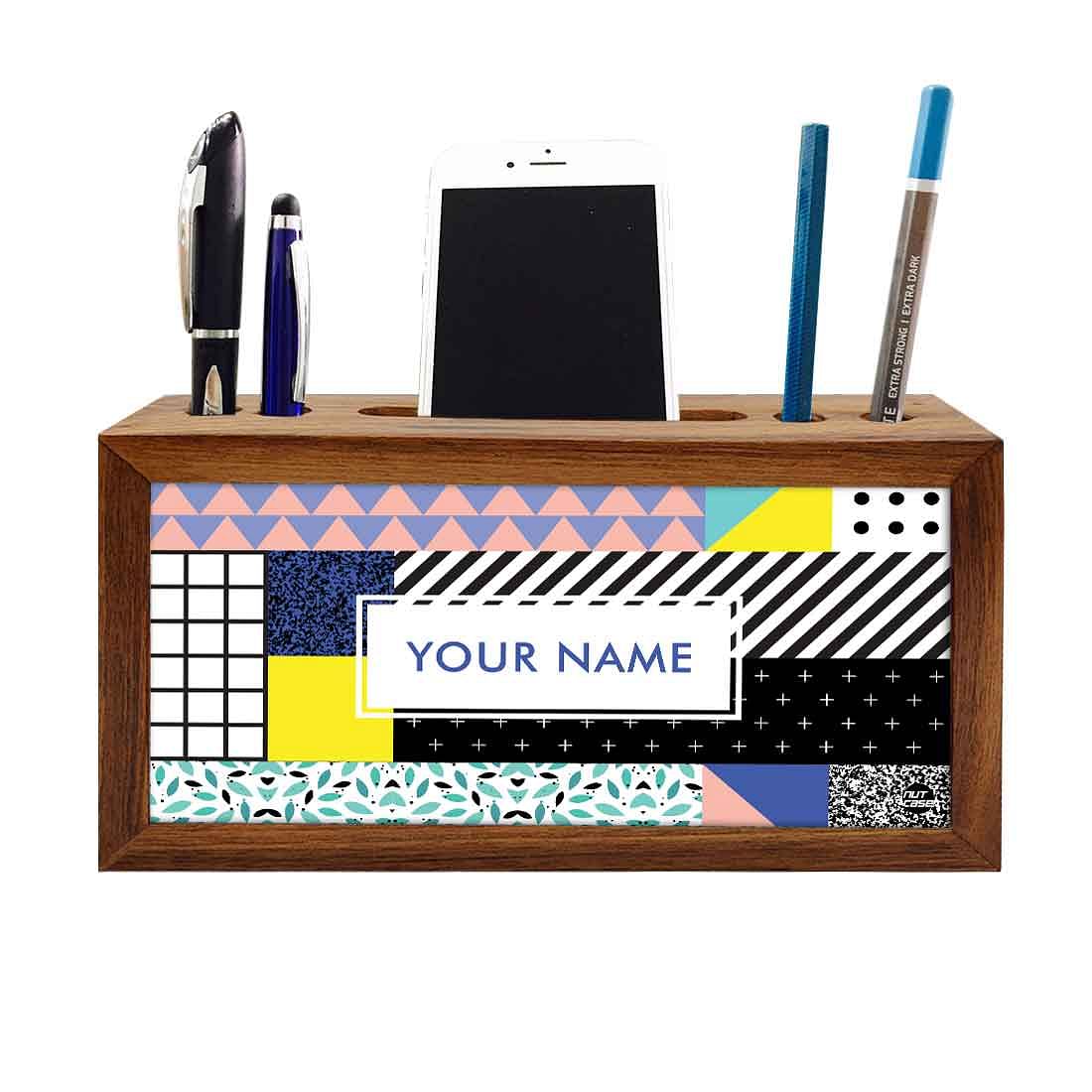 Custom Wooden Desk Organiser - Geometry