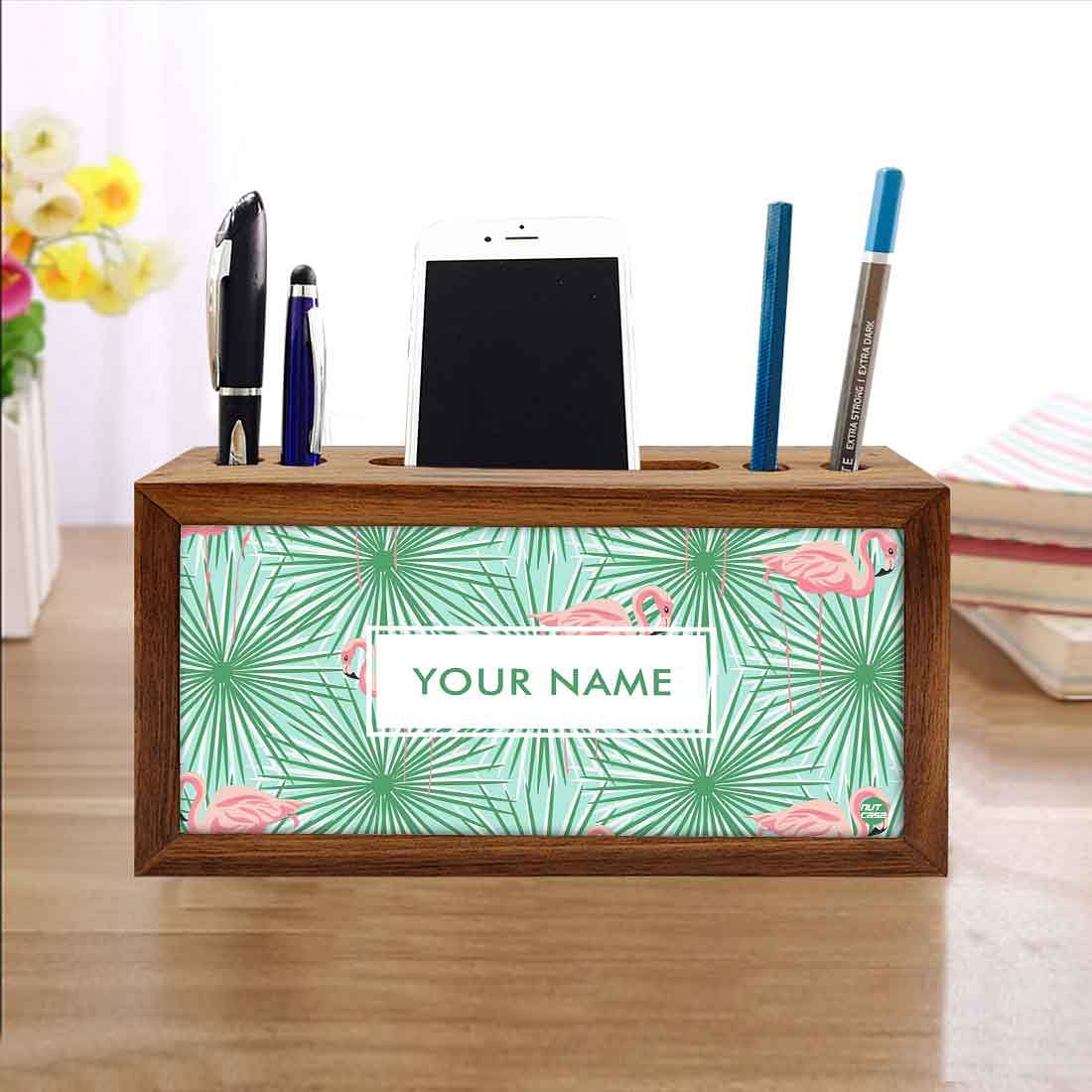 Custom-Made Wooden desk caddy - Flamingo - Image 4