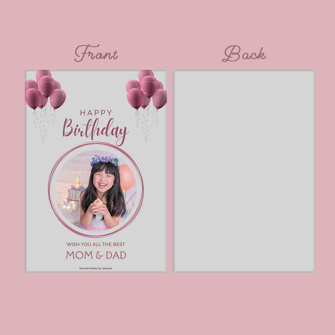 Custom Create Birthday Card with photo - Mom and Dad 0017 - Image 3