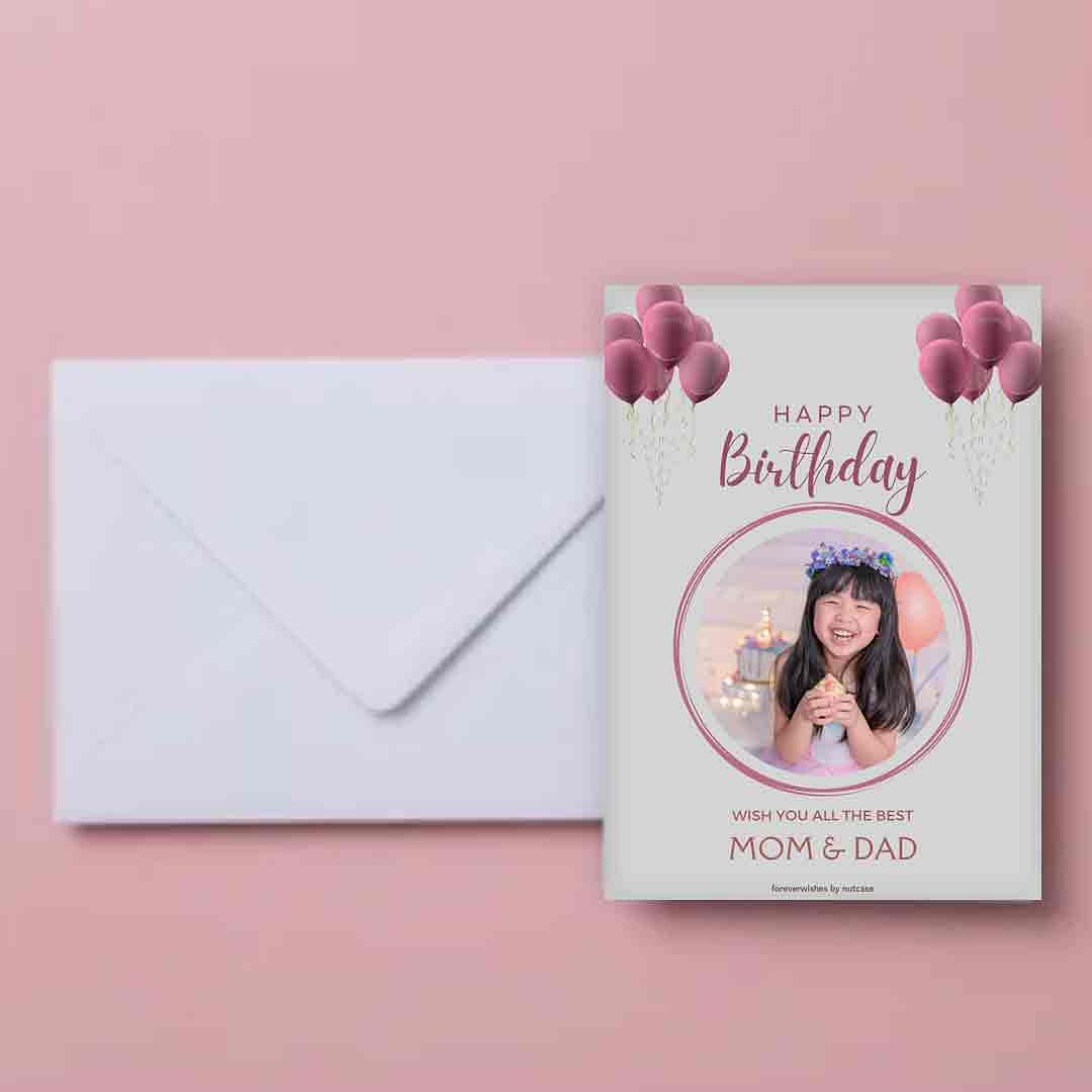 Custom Create Birthday Card with photo - Mom and Dad 0017 - Image 4