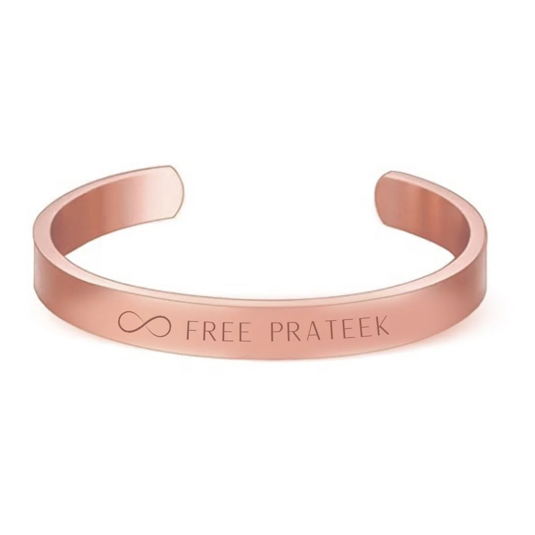 Engraved Personalised Bracelets Kada With Name for Men Women - Rose Gold Plated/Black Rhodium/Gold Plated - Infinity - Image 3