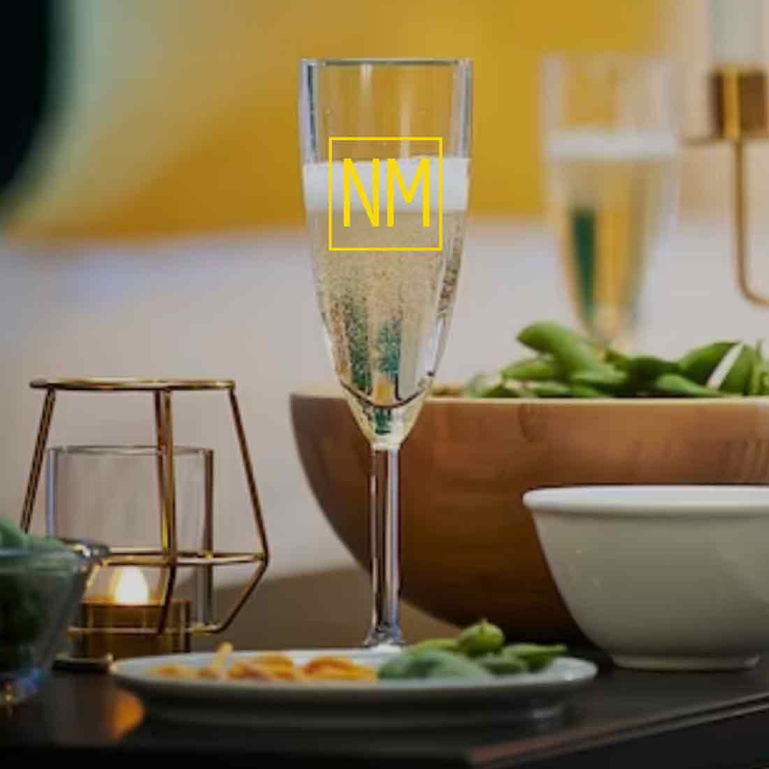 Personalised Unique Champagne Flutes Anniversary Gift for Husband - Initials Monogram - Image 4