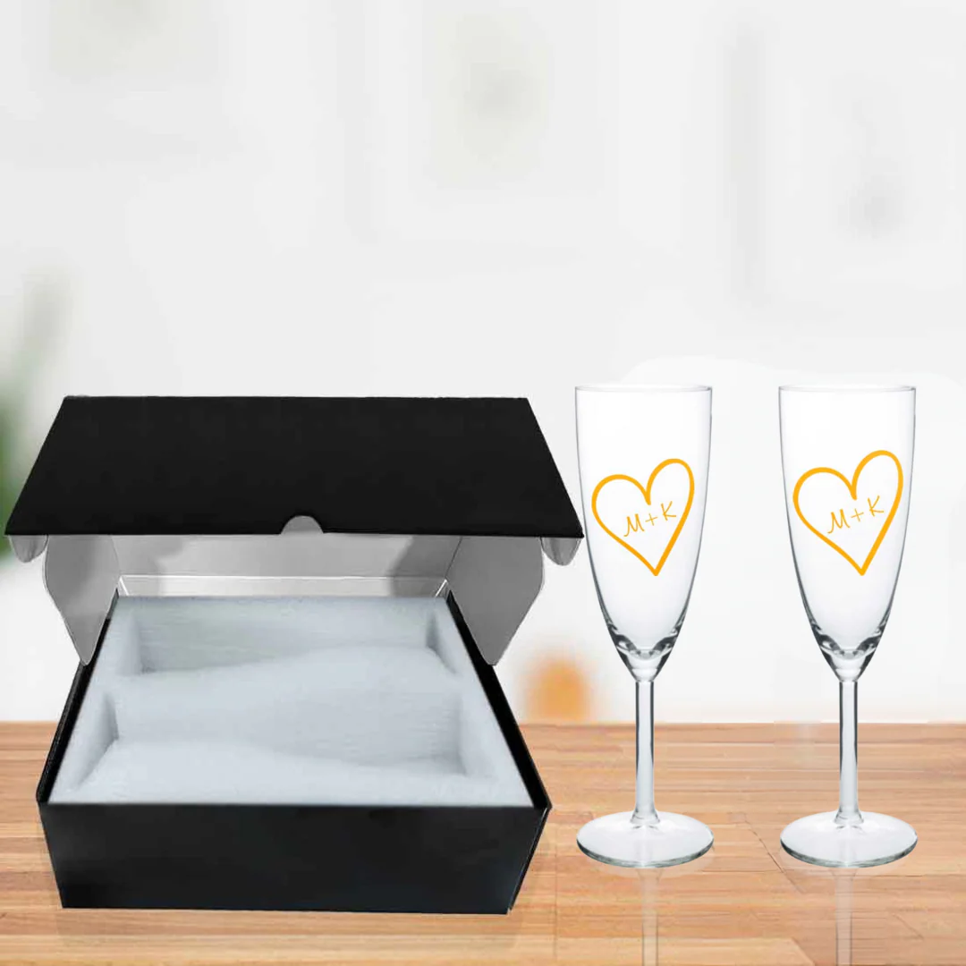 Personalised Champagne Glasses Flute Glass Set of 2 Anniversary Gift Idea - Sweethearts - Image 11