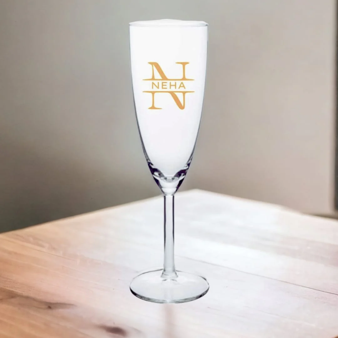 Personalised Champagne Flutes Glasses Birthday Gifts for Girls - Monogram Name