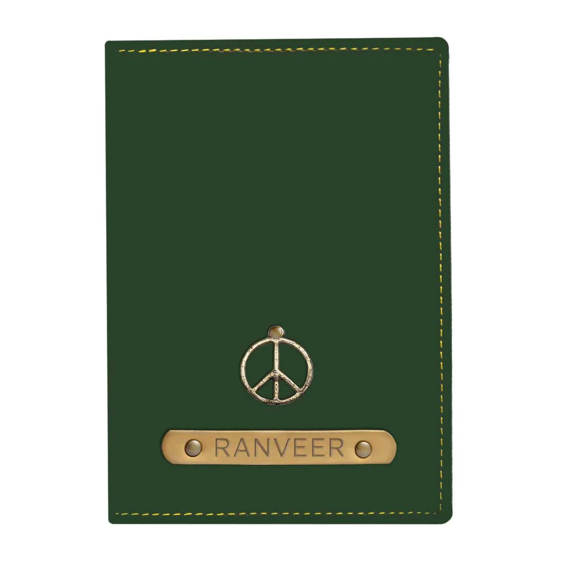 Personalised Travel Document Holder Passport Added Charm - Peace Sign - Image 16